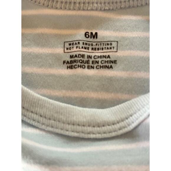 Baby Boy 6M Lot 9 Pieces (4 Bodysuit+Pants Outfits +  Hoodie)  Blue/Neutrals - Picture 8 of 12